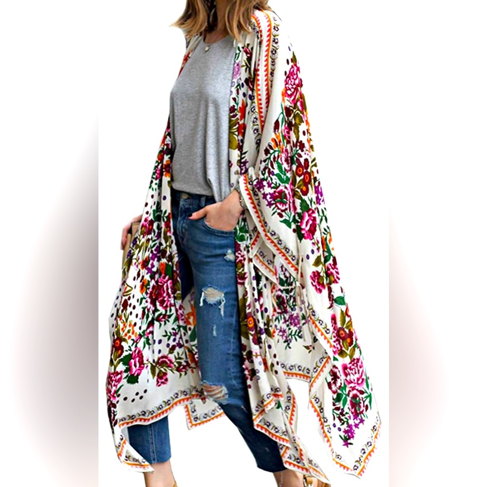 Floral Kimono Style Cardigan